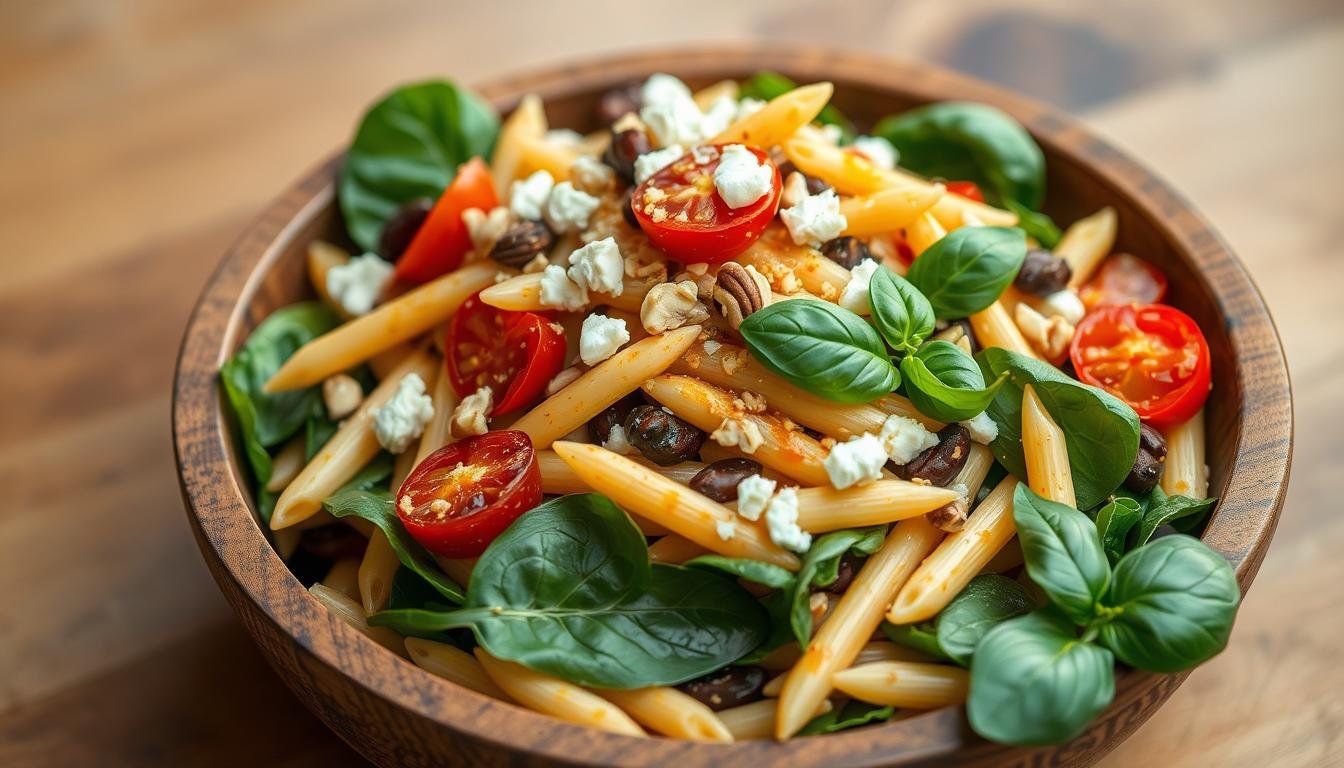 Sun-Dried Tomato and Spinach Pasta Salad Recipe